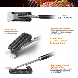 แปรงย่างบาร์บีคิวสแตนเลสแข็งแรงเป็นพิเศษอุปกรณ์เสริมทำจากเหล็ก PP แบบยาวอุปกรณ์เสริมส้อม - Product Image 3