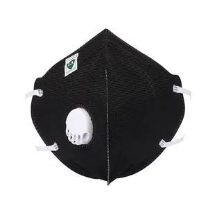 Masker Respirator KN95 Bersertifikasi, Pelindung Wajah Hitam Polusi Debu Kn95