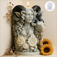 Nuevas Ideas Molde de Silicona de Grado Alimenticio con Forma de Diosa Cabra para Velas, Resina Epoxi, Velas de Aromaterapia y Yeso, para Manualidades DIY, Forma Irregular