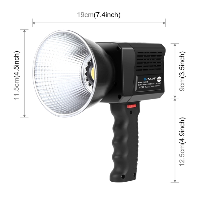 New PULUZ 60W Photography Lighting Studio COB LED Light 2500K-6500K Dual Color Temperature Professional Handheld Fill Light