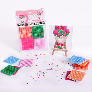 Jeu de puzzle en mosaïque de pixels Montessori, ensemble éducatif d'<span class=keywords><strong>art</strong></span> et d'artisanat DIY <span class=keywords><strong>pour</strong></span> enfants, kit de loisirs créatifs interactif parent-enfant - Product Image 3