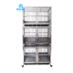 OSCAT yeni üç katmanlı katlanabilir paslanmaz çelik köpek ve Pet kafesleri veteriner araçları ekipman - Product Image 1