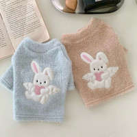 Pull-over pour animaux de compagnie motif lapin de dessin animé mignon, vêtements chauds pour animaux de compagnie automne-hiver, pull doux et confortable pour chiot, pour la promenade quotidienne et les fêtes