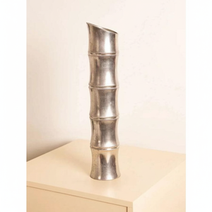 Jarrón de flores de pilar de bambú plateado, decoración de habitación, maceta, proveedor de gestión de eventos, objeto decorativo, jarrones de Metal, decoración del hogar - Product Image 1