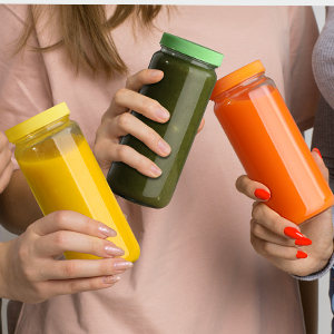 Botellas de jugo de vidrio de 16OZ con tapas herméticas Frascos reutilizables para beber Tazas DE AGUA DE VIAJE Albañil alto para jugo Boba Smoothie Tea - Product Image 5