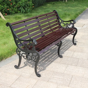 Modern Outdoor Leisure Long Iron Art Seat <span class=keywords><strong>Bench</strong></span> estilo madeira maciça para Parque Pátio Jardim ou Pátio-Atacado Disponível - Product Image 2