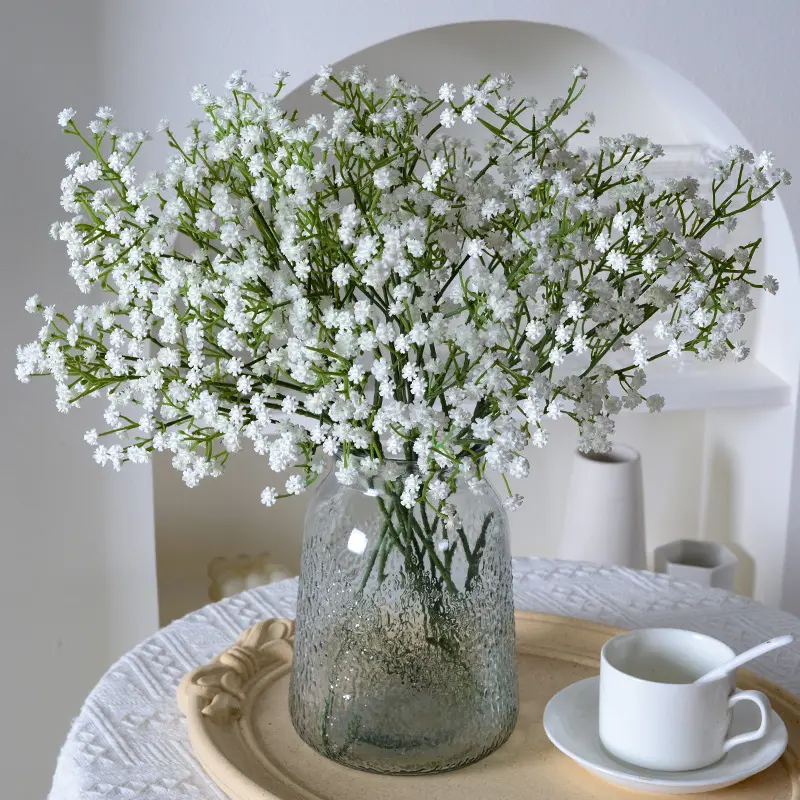 باقة زهور صناعية لحفلات الزفاف من Gypsophila باقة زهور حقيقية تزيين المنزل