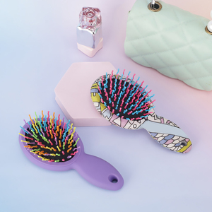 カラフルで柔らかいミニ小さなヘアブラシ背面にミラー付き - Product Image 2