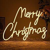 Enseigne néon de Noël dimmable, alimentée par USB, en acrylique, à suspendre, pour vitrine de magasin, fête, bar, cadeau de Noël, photomaton