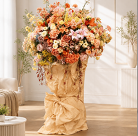 Flores Artificiales Grandes al por Mayor de Fábrica en Tono Maillard, Flores Otoñales Color Caramelo para Decoración de Bodas, Banquetes, Escaparates y Exhibiciones Comerciales