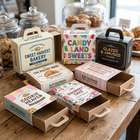 XJY personnalisé impression offset boulangerie bonbons bonbons gâteau pâtisserie glisser boîte ouverte manchon avec poignée