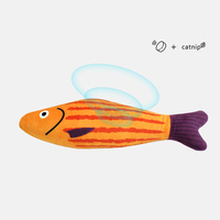 Jouet interactif pour chat, jouet à chatouiller en forme de poisson, doux et durable, avec herbe à chat