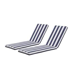 Db 2 Cojines de Repuesto para Silla de Jardín, Rayados Azules, Rectangulares, para Muebles de Patio, Aptos para Todas las Estaciones, Lavables - Product Image 1