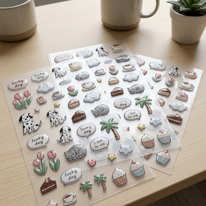 Pegatinas 3D Personalizadas con Efecto Domo de Epoxi, Adhesivos de Cristal Impermeables con Diseño de Gato de Dibujos Animados <span class=keywords><strong>para</strong></span> Decoración de Laptops y Teléfonos, Venta al Por Mayor de Fábrica - Product Image 2