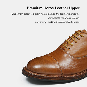OEM Custom New Light Luxury Horsehide <b>Shoes</b> Goodyear Welt British Style Business Casual Comfort Soft Men's <b>Height</b> <b>Increasing</b> - Product Image 2