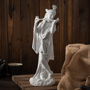 Statua Feng Shui in Resina, Statua di Krishna Indiana Intagliata a Mano, Scultura del Dio Indù del Sud-Est Asiatico per Regali Festivi - Product Image 4