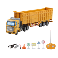 Camion télécommandé PANDAS 1:48 en métal moulé sous pression, 4 canaux, benne basculante, réservoir d'huile, câble USB prêt à l'emploi, 27 MHz, jouet RC intérieur/extérieur pour