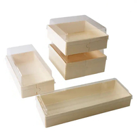 Envase de Alimentos Ecológico y Reciclable de Madera para Llevar, Envase para Entrega a Domicilio de Restaurantes, Embalaje con Laminación Mate en Relieve para Panadería y Baklava
