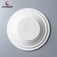 Assiettes rondes plates en céramique pour dîner, steak, viande, et assiettes à gâteau rondes en céramique avec lettres, pour restaurant, avec motifs peints