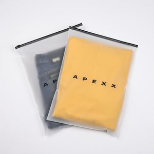 Logo personnalisé de haute qualité imprimé ZipLock Tshit UnderwearPackaging Pe givré sac à fermeture éclair pour vêtements - Product Image 1