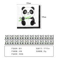 Décorations de fête d'anniversaire sur le thème du panda, accessoires de fête, vaisselle de fête sur le thème du panda, gobelets en papier, serviettes en papier, popcorn