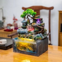 Fuente de Agua de Mesa para Interiores en Oferta, Decoración para el Hogar, Fuente de Escritorio, Artesanía de Resina, Pecera, Mini Fuente de Agua