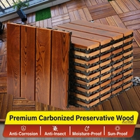 Planches de terrasse en bois de pin carbonisé massif, résistantes à l'humidité, antidérapantes, autoportantes, 30 mm, pour balcon et terrasse