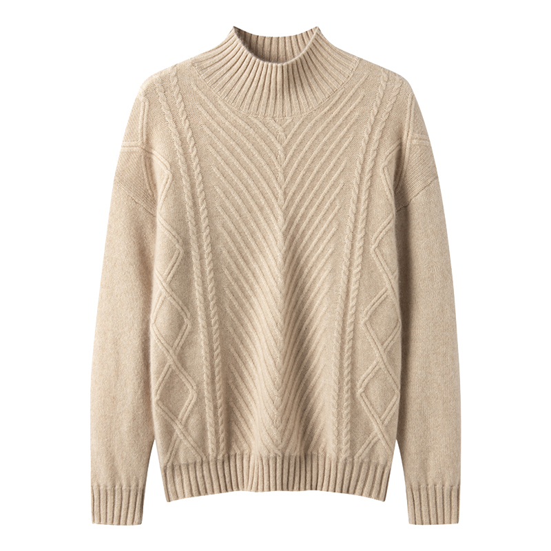 Factory Cashmere Sweater Pullover Loose Winter Thickened Half Turtleneck Sweater