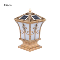 Lampe solaire à capteur de mouvement LED IP65 étanche pour poteau, pilier, extérieur, aluminium, 3,2 V, cour, clôture, portail principal, jardin, décorative, Alison