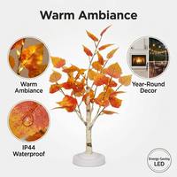 Lampe de table LED en forme de bouleau d'automne, en plastique, étanche IP44, alimentée par piles, lumière blanc chaud, décoration d'intérieur, utilisation en intérieur