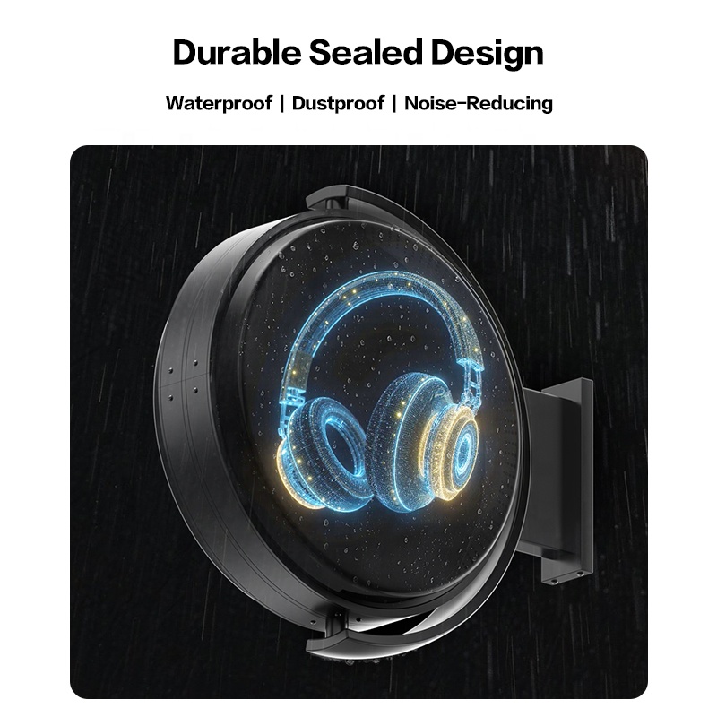 outdoor menu display with speaker