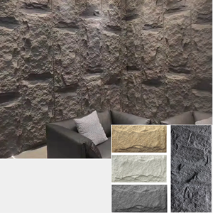 Panneau en <span class=keywords><strong>pierre</strong></span> PU léger, imperméable, insonorisant, panneau en mousse de polyuréthane, <span class=keywords><strong>pierre</strong></span> artificielle, design moderne 3D pour l'extérieur - Product Image 4