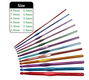 Charmkey 12 pièces/ensemble <span class=keywords><strong>crochet</strong></span> en aluminium coloré ensemble avec paquet de sac en PVC - Product Image 4