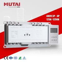 Interrupteur de transfert automatique double alimentation AC MUTAI Factory 4 pôles 100 ampères 125A ATS 100A avec contrôleur