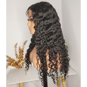 Perruques de cheveux humains cambodgiens vierges pour femmes noires, perruques de cheveux humains bouclés ondulés profonds cambodgiens 5*5 HD - Product Image 3