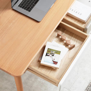 Solid <strong>Wood</strong> Computer <strong>Desk</strong> - 47'' Large Size Office <strong>Desk</strong> with 2 Drawers, Modern Simple Style PC Table - Product Image 3