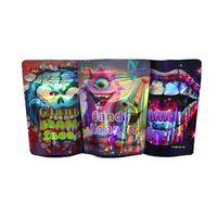 Sacs en Mylar découpés sur mesure, irréguliers, mats, holographiques, laser, professionnels, 3.5 7 14 28 g, avec boîte