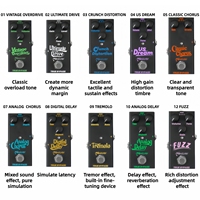 Pédales d'effets pour guitare Miwayer/Overdrive/Distortion/Fuzz/Delay/Chorus/Tremolo/True Bypass, effets compacts pour débutants