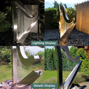 Fontaine d'eau décorative de <span class=keywords><strong>jardin</strong></span> extérieure en acier inoxydable de haute qualité, personnalisée, en forme de harpe rectangulaire - Product Image 2