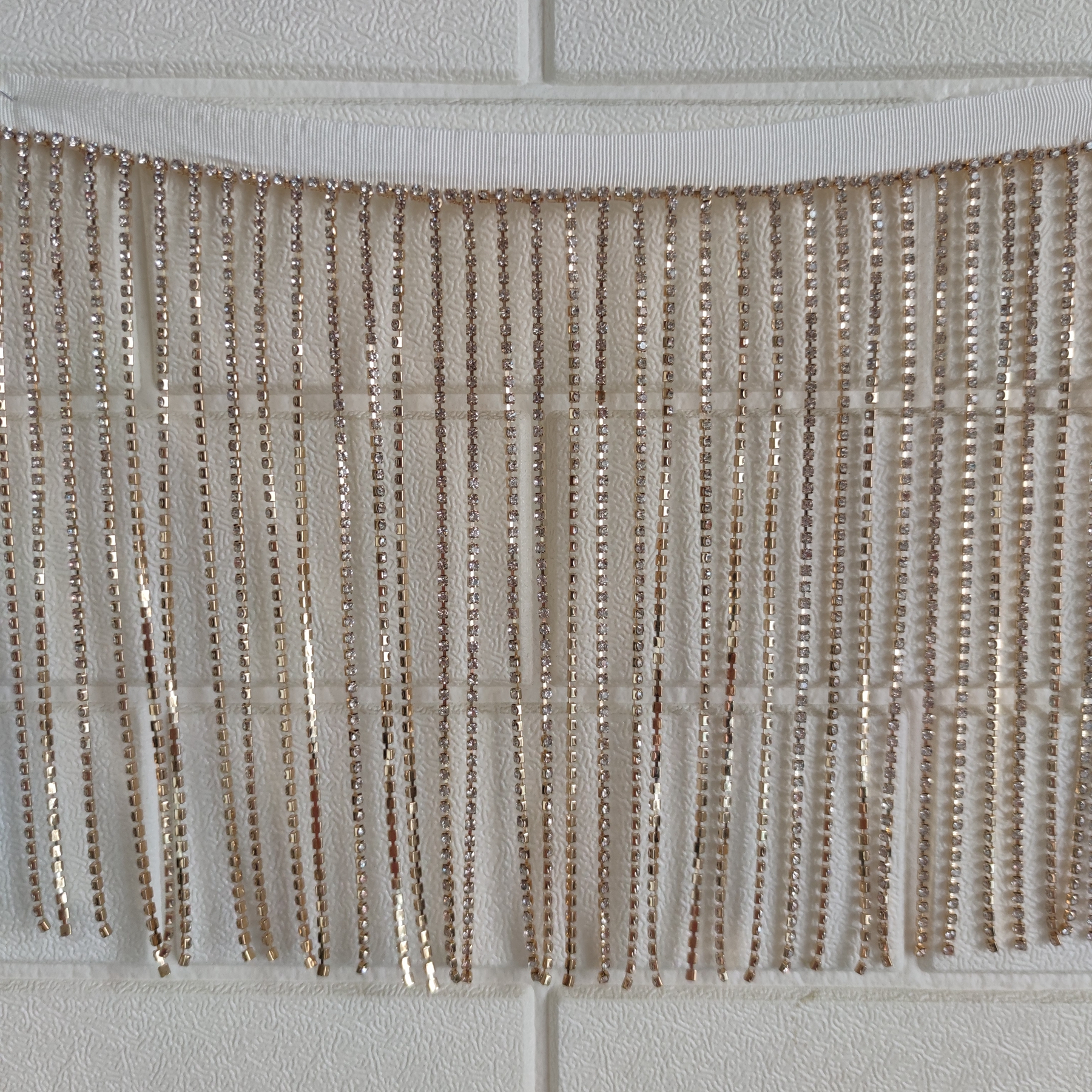 Декоративная бахрома для платья, хрустальные стразы, 20 см