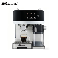 Anbolife - Cafetera Espresso Eléctrica Semiautomática de 20 Bares, Acero Inoxidable, con Molinillo Incorporado, Programable Táctil, para el Hogar, UE