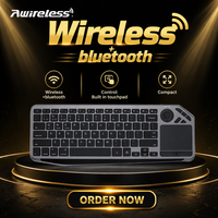 Keyboard Nirkabel dengan Touchpad OEM Bluetooth 5.0 Keyboard Mini Isi Ulang untuk Smart TV Android TV Box HTPC Media Player