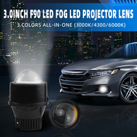 Projecteur Bi-LED F90 3-en-1 3000K, 4300K, 6000K, 3,0 pouces, 12V, étanche IP68, en aluminium aéronautique pour automobile