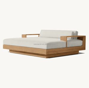 Ensembles de mobilier de jardin <span class=keywords><strong>d</strong></span>'extérieur Sassanid, mobilier <span class=keywords><strong>d</strong></span>'extérieur de luxe pour hôtel, chaise longue double en teck de Cap-Vert - Product Image 2