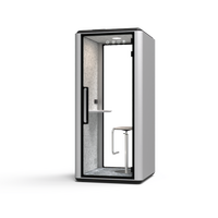 Cabine téléphonique insonorisée modulaire moderne pour 1 personne, 35 dB, 100x99x230 cm, structure en aluminium, utilisation école/hôtel/bureau, prix usine