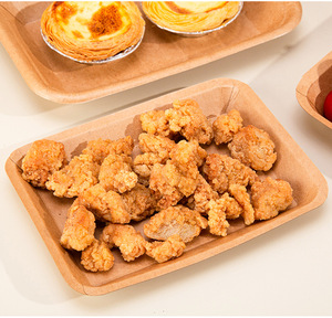 Custom Serving Biodegradable <b>Bamboo</b> Wooden <b>Disposable</b> Kraft Paper Snack Dry Fruit Food Sushi <b>Plates</b> Dishes Trays Set - Product Image 5