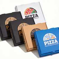Boîte en carton ondulé personnalisée, imprimée, blanche, pour l'emballage de pizzas, boîtes à pizza avec logo