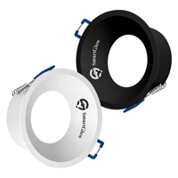 Support de Downlight LED Rond Blanc Noir, Boîtier de Lampe LED MR16, Module LED GU10, Spot LED MR16, Cadre de Downlight LED