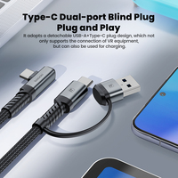 Câble de données VR Toocki 5m 2 en 1 Type-C vers USB-A, câble Type-C vers Type-C pour jeux VR