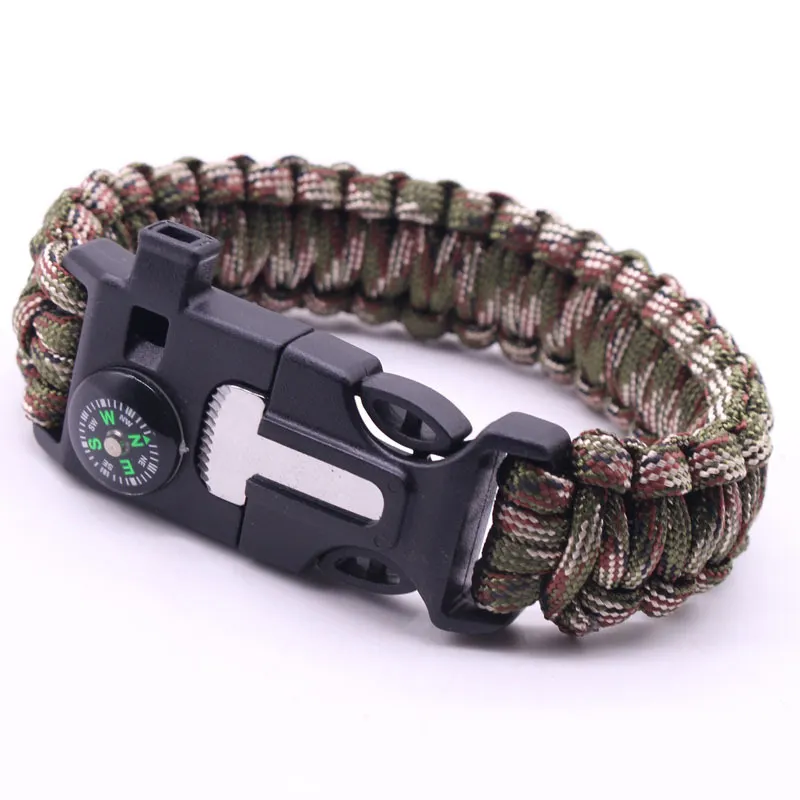 Wholesale Custom Logo Emergency Hiking Paracord Bracelet With Fire Starter Paracord Bracelet Survival Gear Kit